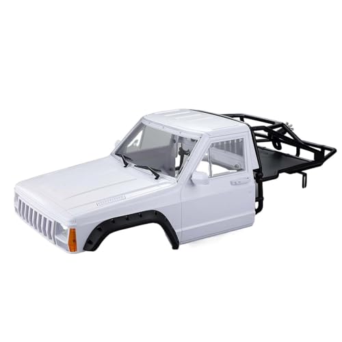 KEEDA RC Crawler Karosserie Kabine & Rückseitenkäfig für 1/10 RC Crawler Car TRX4 Axial SCX10 90046 AT4 Redcat GEN 8 Scout II (Weiß) von KEEDA