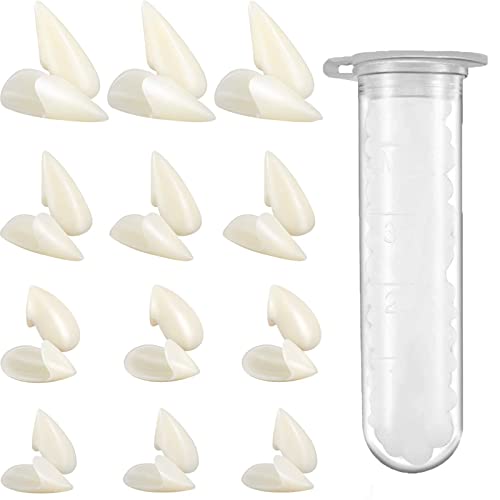12 Paar Vampir Zähne Kit, 4 Größen Vampir Fangs mit 1 Rohr Zähne Pellets Klebstoff, Halloween Zähne Zahnersatz Requisiten Zähne für Karneval Halloween Party Cosplay 12 Paar Vampir Zähne Kit, 4 Größen Vampir Fangs mit 1 Rohr Zähne Pellets Klebstoff, Halloween Zähne Zahnersatz Requisiten Zähne für Karneval Halloween Party Cosplay von KEELYY
