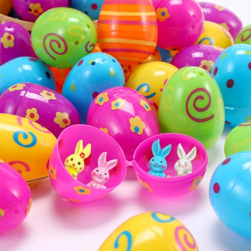 KEELYY 24x Ostereier mit 24 Mini Hase Figuren, Ostergeschenke Kinder, Ostereier gefüllt mit Spielzeug, Ostereier Befüllbar Osterei Jagd Filler Stuffer Party Geschenk KEELYY 24x Ostereier mit 24 Mini Hase Figuren, Ostergeschenke Kinder, Ostereier gefüllt mit Spielzeug, Ostereier Befüllbar Osterei Jagd Filler Stuffer Party Geschenk von KEELYY