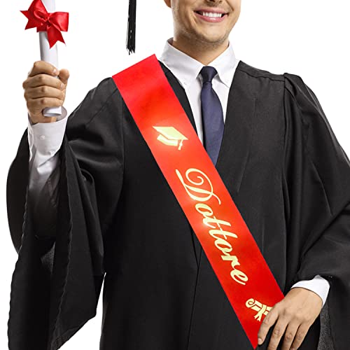 KEELYY Abschluss Schärpe Rot, Dottore Graduation Schärpe, für Doktor Abschluss Universität Graduation Party Deko KEELYY Abschluss Schärpe Rot, Dottore Graduation Schärpe, für Doktor Abschluss Universität Graduation Party Deko von KEELYY