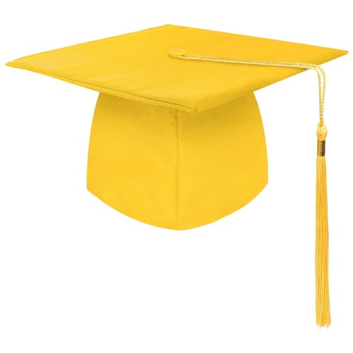 KEELYY Bachelor Hut Doktorhut Graduation Cap Verstellbar Abschluss Hut Absolventenhut für Abschlussfeiern vom Studium, Universität, Hochschule, Abitur - Gold von KEELYY