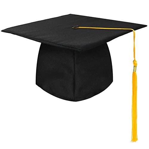 KEELYY Doktorhut Abschluss Hut Unisex, Doktorhut Graduation Cap Verstellbar Bachelor Abschluss Hut für Abschlussfeiern vom Studium, Universität, Hochschule, Abitur Absolventenhut - 4 Farbe (Yellow-1) von KEELYY