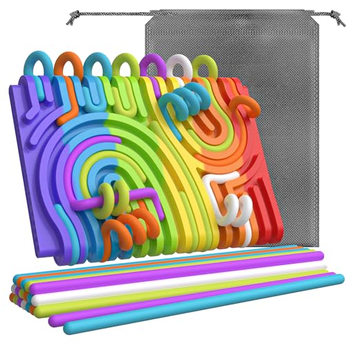 KEEPAQ Sensorik Activity Board, Silikon Sensory Fidget Spiel Toys, Doppelseitiges Sensorisches Spielzeug zur Autismus ADHD für Kinder ab 3 Jahr & Erwachsene, mit Reisetasche und 20 Zubehör Schnüren KEEPAQ Sensorik Activity Board, Silikon Sensory Fidget Spiel Toys, Doppelseitiges Sensorisches Spielzeug zur Autismus ADHD für Kinder ab 3 Jahr & Erwachsene, mit Reisetasche und 20 Zubehör Schnüren von KEEPAQ