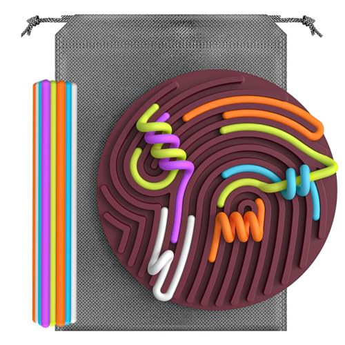 KEEPAQ Sensory Fidget Spiel Toys für Kinder ab 3 Jahren, Sensorisches Spielzeug für Autismus Teenager, Silikon Sensorik Activity Board mit Schnüren für Beruhigung, Stress Anxiey, ADHD und Autismus von KEEPAQ