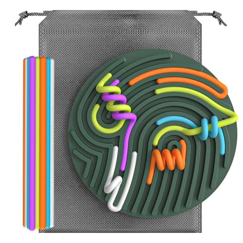 KEEPAQ Sensory Fidget Spiel Toys für Kinder ab 3 Jahren, Sensorisches Spielzeug für Autismus Teenager, Silikon Sensorik Activity Board mit Schnüren für Beruhigung, Stress Anxiey, ADHD und Autismus von KEEPAQ