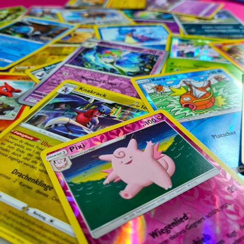 KEEPSEVEN Pokemon-Karten auf Deutsch, Original, individuelles Kartenset, kompatibel mit Pokemon-Karten zusammengestellt (Glitzer-Set: 20 Holo Karten) von KEEPSEVEN