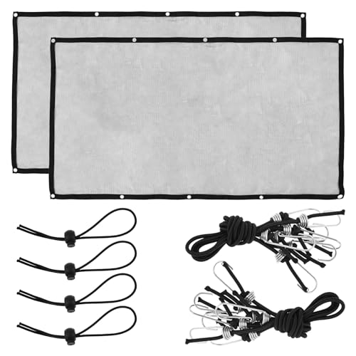 2 Stück Hundegitter Auto 115x63cm Hundenetz Auto mit Verstellbarem Seil Haken Hunde Sicherheitsnetz Hundenetz Universal Hundegitter für Kombis LKWs PKWs von KEGAJEGA