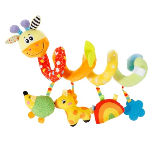 KEGAJEGA Kinderwagen Spielzeug Plüsch Baby Activity Spirale Niedliche Tierformen Interessant Babyschale Spielzeug für 0–3 Jahre alte Säuglinge Neugeborenenspielzeug (Hirschtyp) von KEGAJEGA