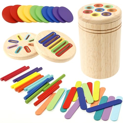 Montessori Spielzeug Holz ab 3 Jahr Kinder Montessori Spielzeug Jungen Mädchen Interessant Farben Sortierspiel Holz Zuordnungsspiel für Kinder ab 3 Jahren Weihnachten Baby-Geburtstagsgeschenke Montessori Spielzeug Holz ab 3 Jahr Kinder Montessori Spielzeug Jungen Mädchen Interessant Farben Sortierspiel Holz Zuordnungsspiel für Kinder ab 3 Jahren Weihnachten Baby-Geburtstagsgeschenke von KEGAJEGA