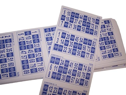 KEKA 120 Kartons für traditionelles Bingo, 90 Kugeln (Blau) von KEKA