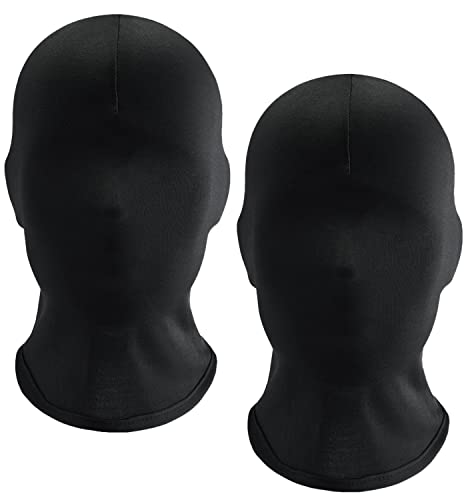 keland 2 Stück Vollgesichtsmaske Spandex Kopfmaske Gesichtslose Maske für Halloween cosplay(Schwarz) von keland