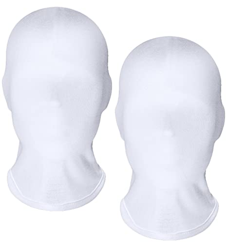 keland 2 Stück Vollgesichtsmaske Spandex Kopfmaske Gesichtslose Maske für Halloween cosplay (Weiß) von keland