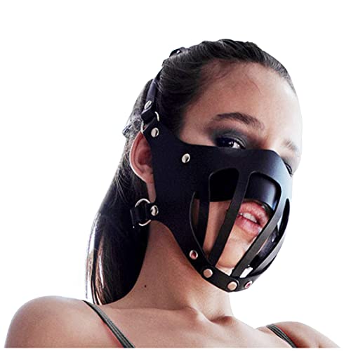 keland Damen Herren Cyberpunk Maske PU Leder Motorrad Bane Maske Halloween Cosplay Steampunk Accessoires (Stil-008) von keland