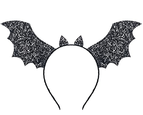 keland Fledermaus Flügel Stirnband Haarreif Kopfschmuck Halloween Kostüm Accessoire (Schwarz-001) von keland