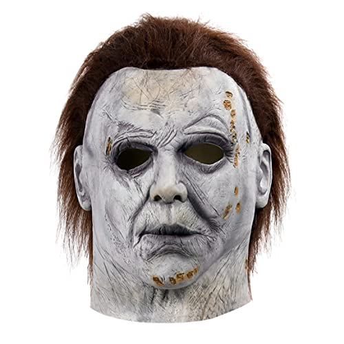 keland Michael Myers Maske Latex Horror Cosplay Kostüm für Karneval & Halloween (Grau-02) von keland