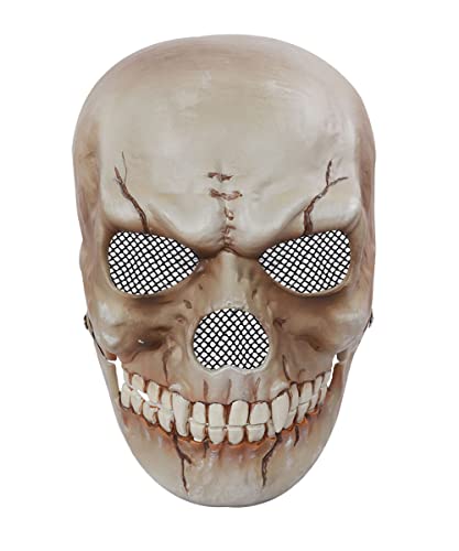 keland Realistische Grusel Schädel Totenkopf Maske Scary Halloween Kostüm Accessoire für Erwachsene (Weiß) von keland