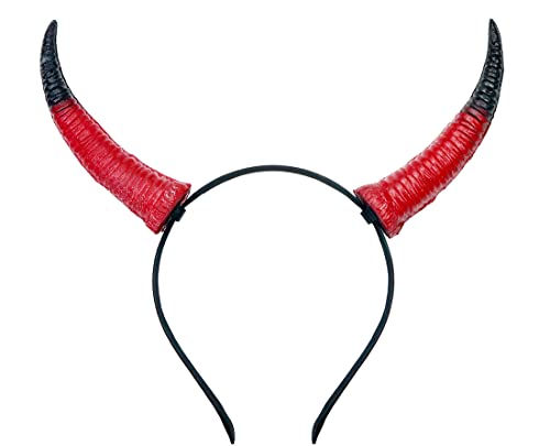 keland Halloween Cosplay Kostüm Gothic Teufel Dämon Hörner Stirnband Haarband Kopfschmuck (X-Rot) von keland