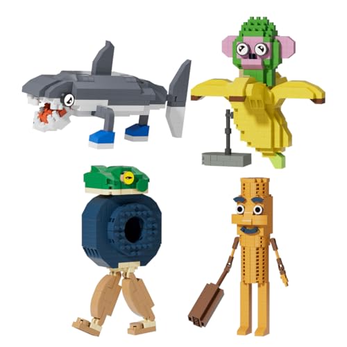 KEMUZ 4 Stück Tung Tung Tung Sahur Figur Bausteine,Italian Brainrot Trallalero Trallala Bausteine,BRR BRR Patapim Figuren Set,Tralalero Tralala Sammlerfigur Zum Sammeln Und Dekorieren Bausteine (1) von KEMUZ