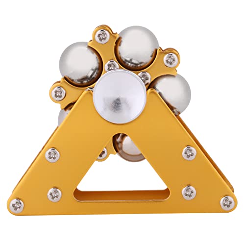 Gelber Kreisel aus Aluminiumlegierung mit Stativ, Stressabbau-Handspielzeug für Kinder und Erwachsene von KENANLAN
