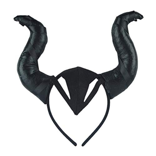 KENANLAN Devil Horn Stirnband, Halloween Cosplay -Stirnband, Kostümzubehör mit Elastizitätsband, Geeignet für Geburtstag, Weihnachten, Karneval (Schwarz) von KENANLAN