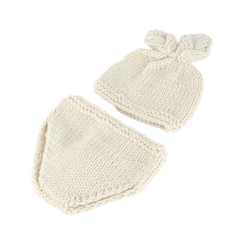 KENANLAN Neugeborene Babyfotografie Requisiten, Kleinkind-Mädchen Gestricktes Foto-Outfits Handgefertigt, Weiche Baumwoll-Karotten-Set 0-3 Monate für Süße Bilder mit, (C) von KENANLAN