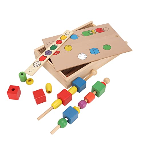KENANLAN Perlenspielzeug aus Holz für Kleinkinder, Farberkennung, Glänzend, Umweltfreundlich, Perlenspielzeug für Kinder, Lernspielzeug von KENANLAN