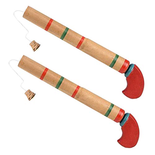 KENANLAN Pop Gun aus Holz mit Korkspule,Holzpistole Spielzeug Holzkorkenspielzeug mit Pumpe Action Griff Außenspielzeug (2pcs) von KENANLAN