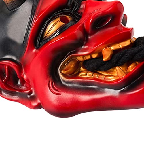 KENANLAN Prajna Halloween Face Cover, Harz Demon Face Cover für Erwachsene, Cosplay -Ghost -Maske mit Schockierenden Geister, die für Stage Performance Requisiten Anwendbar Ist (Harzrot) von KENANLAN