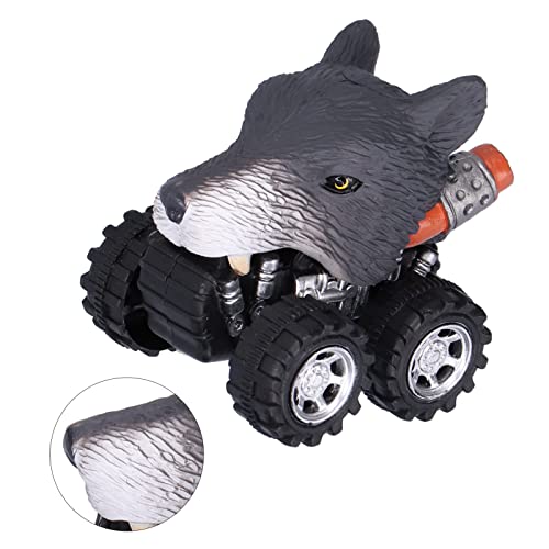 KENANLAN Pull Car Toy Toy, Leuchtende Farben, Ideales Lernen, Plastikmaterial, 2+ Jahre Alt, Neuheit und Lebendiges Aussehen Design, Geeignetes Alter für , Autospielzeug, ((Wolfkopf)) von KENANLAN