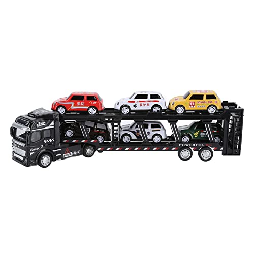 KENANLAN Transporter LKW Spielzeugmodell, Legierung, Abnehmbar, Sechs Autos, für Kinder, Transport LKW, Simulationsmodell (Schwarz) von KENANLAN