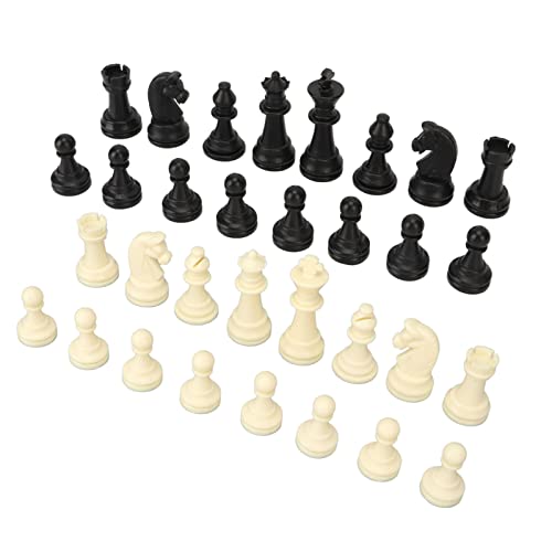 Nur Schachfiguren aus Kunststoff mit Aufbewahrungstasche mit Kordelzug für Professionelle Anfänger, Familientreffen, Picknick, Camping, 32 Stück von KENANLAN