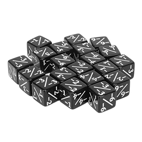 Würfelset, Puzzle-Spaß, 6-seitige Acrylwürfel mit Zahlen für Spiele, Vorschulerziehung, 20 Stück (Schwarz) von KENANLAN