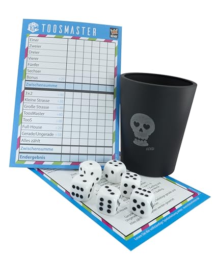 KENDi GAMES Würfelbecher-Set – inkl. 6 Würfel und Spielblock TOOSMASTER - Design: Totenkopf/Skull KENDi GAMES Würfelbecher-Set – inkl. 6 Würfel und Spielblock TOOSMASTER - Design: Totenkopf/Skull von KENDi GAMES