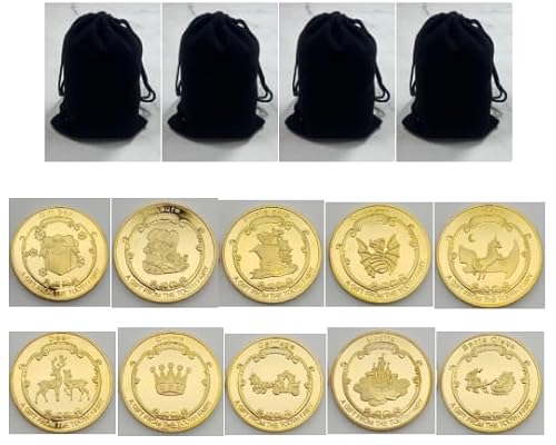 10 Stück Zahnfee Geschenke mädchen, Zahnfee münze, Mit Aufbewahrungsbeutel, Geschenke Für Kinder Mit Zahnverlust, Geeignet Für Jungen Und Mädchen (Gold) von KEORHEZ