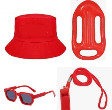 KEORHEZ 4 Stück Baywatch Kostüm,Baywatch Boje für Damen und Herren,Lifeguard Kostüm Mit Hut, einer Pfeife,Einer Brille und Aufblasbarer Lebensretter Für Karneval Halloween KEORHEZ 4 Stück Baywatch Kostüm,Baywatch Boje für Damen und Herren,Lifeguard Kostüm Mit Hut, einer Pfeife,Einer Brille und Aufblasbarer Lebensretter Für Karneval Halloween von KEORHEZ