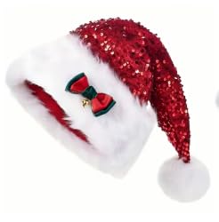 KEORHEZ Christmas Hat 2 Artikel Weihnachtsmütze Glitzer Mit Glitzer Pailletten Und Plüsch Rand Für Christbaumspitze Festliche Weihnachtsfeier Tannenbaum KEORHEZ Christmas Hat 2 Artikel Weihnachtsmütze Glitzer Mit Glitzer Pailletten Und Plüsch Rand Für Christbaumspitze Festliche Weihnachtsfeier Tannenbaum von KEORHEZ