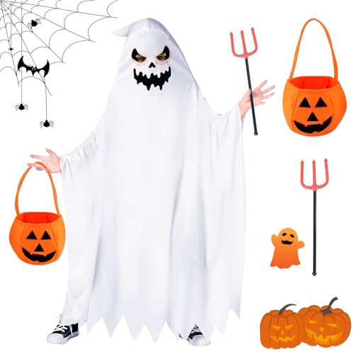 KERANEET Geister Kostüm Kinder Geist Kostüm Halloween Kostüm Geist Kinder Geist Kostüm Kinder Gespenster Kostüm für Kinder Jungen Mädchen Halloween Party Cosplay KERANEET Geister Kostüm Kinder Geist Kostüm Halloween Kostüm Geist Kinder Geist Kostüm Kinder Gespenster Kostüm für Kinder Jungen Mädchen Halloween Party Cosplay von KERANEET