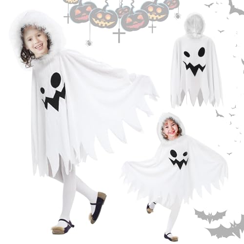 KERANEET Halloween Geister Kostüm für Kinder - Mit Kappe für 7-9 Jahre Jungen Mädchen - Gespenst Kostüm für Kleinkinder - Cosplay Mottoparty KERANEET Halloween Geister Kostüm für Kinder - Mit Kappe für 7-9 Jahre Jungen Mädchen - Gespenst Kostüm für Kleinkinder - Cosplay Mottoparty von KERANEET