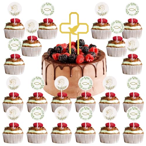 KERANEET Kommunion Tortendeko Kommunion Deko Taufe Cupacake Topper Fisch mit Einladungskarten Kommunion Acryl Kreuz Tortenaufsatz für Junge Mädchen Kommunion Taufe Konfirmation KERANEET Kommunion Tortendeko Kommunion Deko Taufe Cupacake Topper Fisch mit Einladungskarten Kommunion Acryl Kreuz Tortenaufsatz für Junge Mädchen Kommunion Taufe Konfirmation von KERANEET