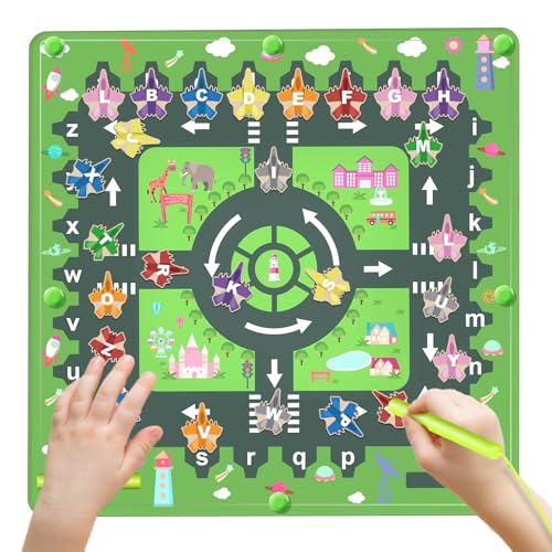 Montessori Spielzeug Magnetspiel Labyrinth,Alphabet Lernen Puzzle fur Kinder ab 2 3 4 Jahre, Motorikspielzeug Sensorische Spielzeug für Autismus, Holzspielzeug Lernspiele，Geschenke für Jungen Mädchen von KERCAMKEL