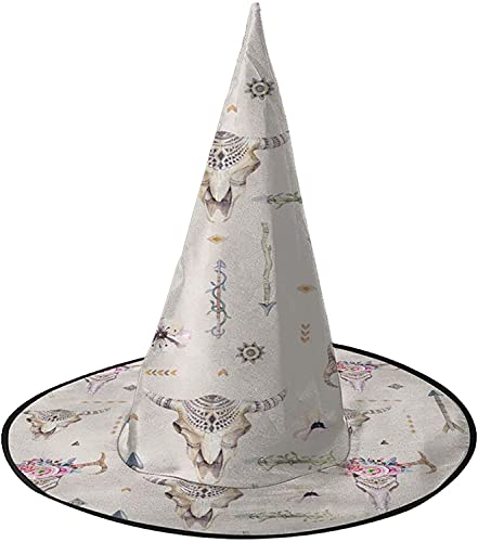 KEROTA Aquarell-Boho-Kuh-Pfeil-Blume, Halloween-Dekoration, Zauberhut, Hexenhut für Party, Maskerade, Cosplay, Kostüm-Zubehör von KEROTA