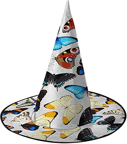 KEROTA Bunte Schmetterling Halloween Verzieren Zauberhut Hexenhut für Party Maskerade Cosplay Kostüm Zubehör von KEROTA