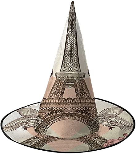 KEROTA Eiffelturm Rose Halloween Verzieren Magischer Hut Hexenhut für Party Maskerade Cosplay Kostüm Zubehör KEROTA Eiffelturm Rose Halloween Verzieren Magischer Hut Hexenhut für Party Maskerade Cosplay Kostüm Zubehör von KEROTA
