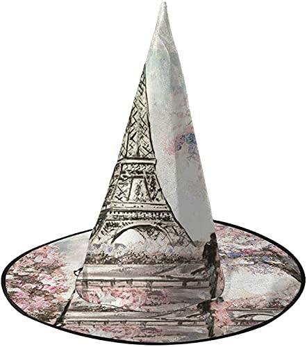 KEROTA Eiffelturm und rosa Blume Halloween dekorieren magischer Hut Hexenhut für Party Maskerade Cosplay Kostüm Zubehör KEROTA Eiffelturm und rosa Blume Halloween dekorieren magischer Hut Hexenhut für Party Maskerade Cosplay Kostüm Zubehör von KEROTA