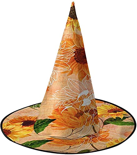 KEROTA Goldene Sonnenblume Halloween Verzieren Magischer Hut Hexenhut für Party Maskerade Cosplay Kostüm Zubehör KEROTA Goldene Sonnenblume Halloween Verzieren Magischer Hut Hexenhut für Party Maskerade Cosplay Kostüm Zubehör von KEROTA