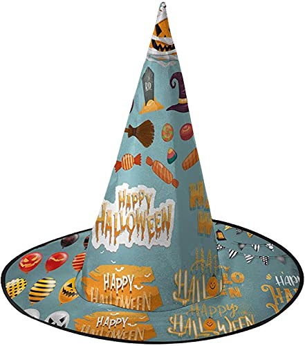 KEROTA Halloween-Hexenhut, Dekoration, Party-Rollenspiel-Dekoration, Happy-Halloween-Elemente, Halloween-Hut für Partys, Festivals, Happy-Halloween-Elemente, 3 Stück von KEROTA
