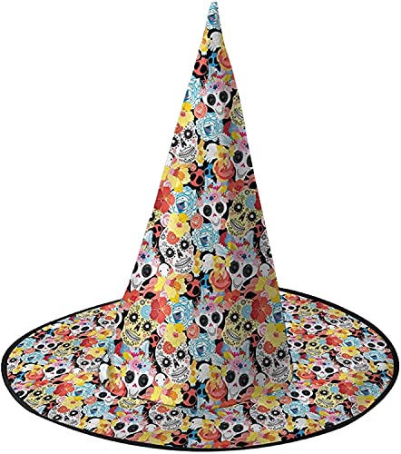 KEROTA Halloween-Hexenhut für Damen, für Halloween, Kostümpartys, Karneval, Dekorationen, Blumenschädel, 2 Stück KEROTA Halloween-Hexenhut für Damen, für Halloween, Kostümpartys, Karneval, Dekorationen, Blumenschädel, 2 Stück von KEROTA