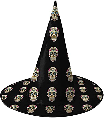 KEROTA Halloween-Hexenhut für Damen, für Halloween, Kostümpartys, Karneval, Dekorationen, schöner Zuckerschädel, 1 Stück KEROTA Halloween-Hexenhut für Damen, für Halloween, Kostümpartys, Karneval, Dekorationen, schöner Zuckerschädel, 1 Stück von KEROTA