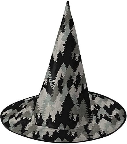 KEROTA Halloween-Hexenhut für Damen, für Halloween, Party, Karneval, Dekorationen, Bären, Bäume, Berge, 1 Stück von KEROTA