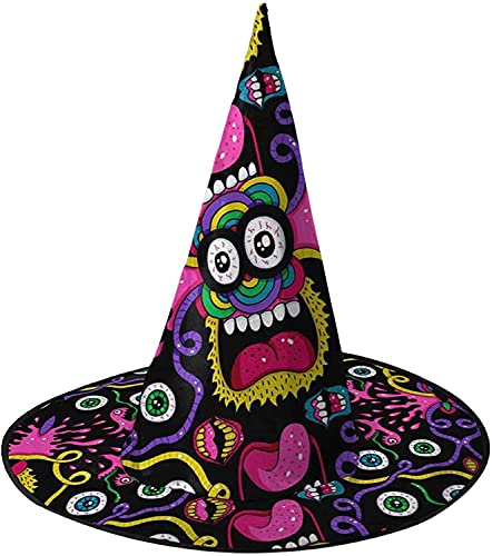 KEROTA Halloween-Hexenhut für Frauen, für Halloween, Kostümpartys, Karneval, Dekorationen, Poster mit verrückten Gesichtern, 1 Stück KEROTA Halloween-Hexenhut für Frauen, für Halloween, Kostümpartys, Karneval, Dekorationen, Poster mit verrückten Gesichtern, 1 Stück von KEROTA